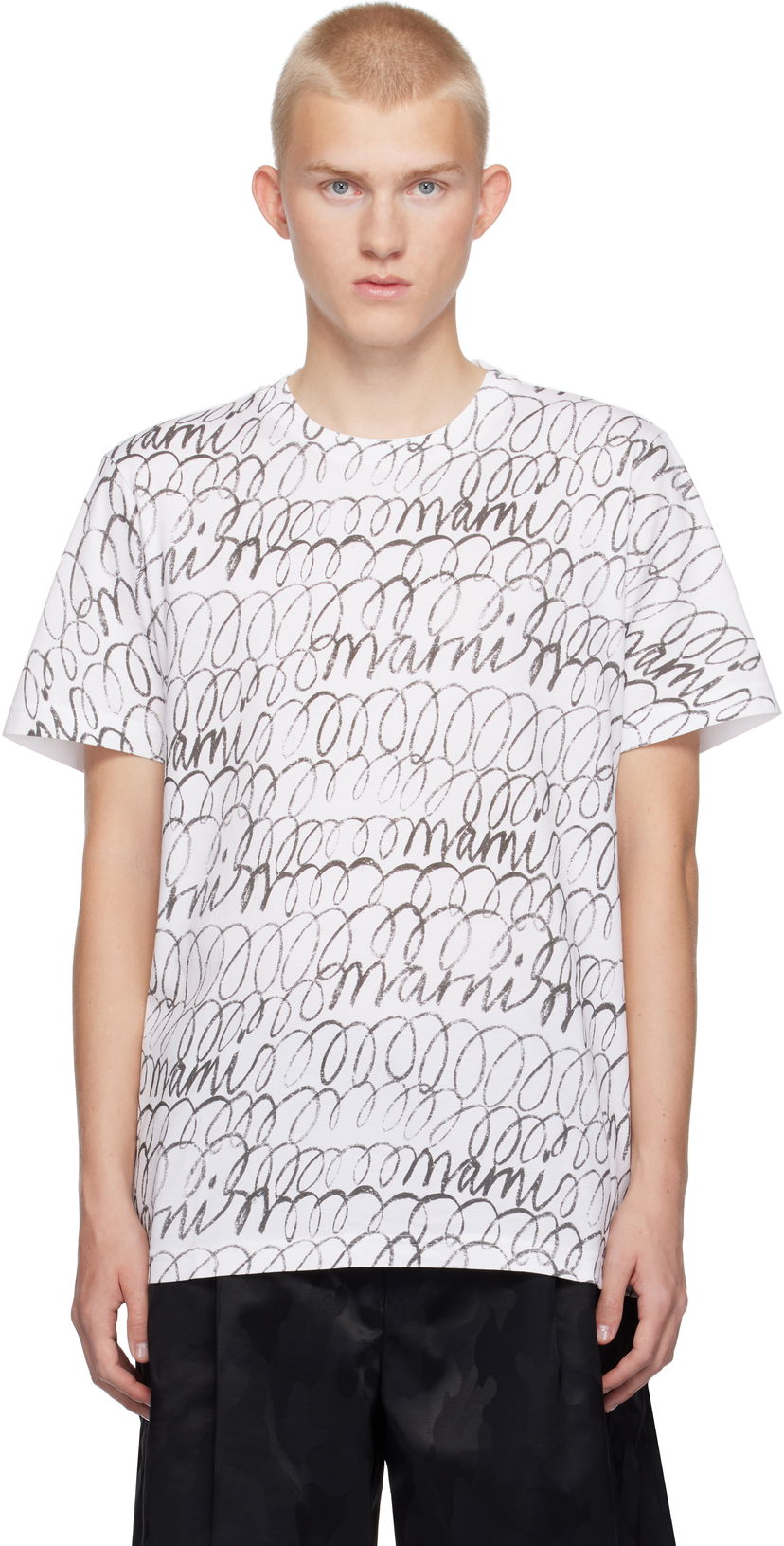 T-shirt Marni Scribble Motif T-shirt Hvid | HUMU0198PU USCW97