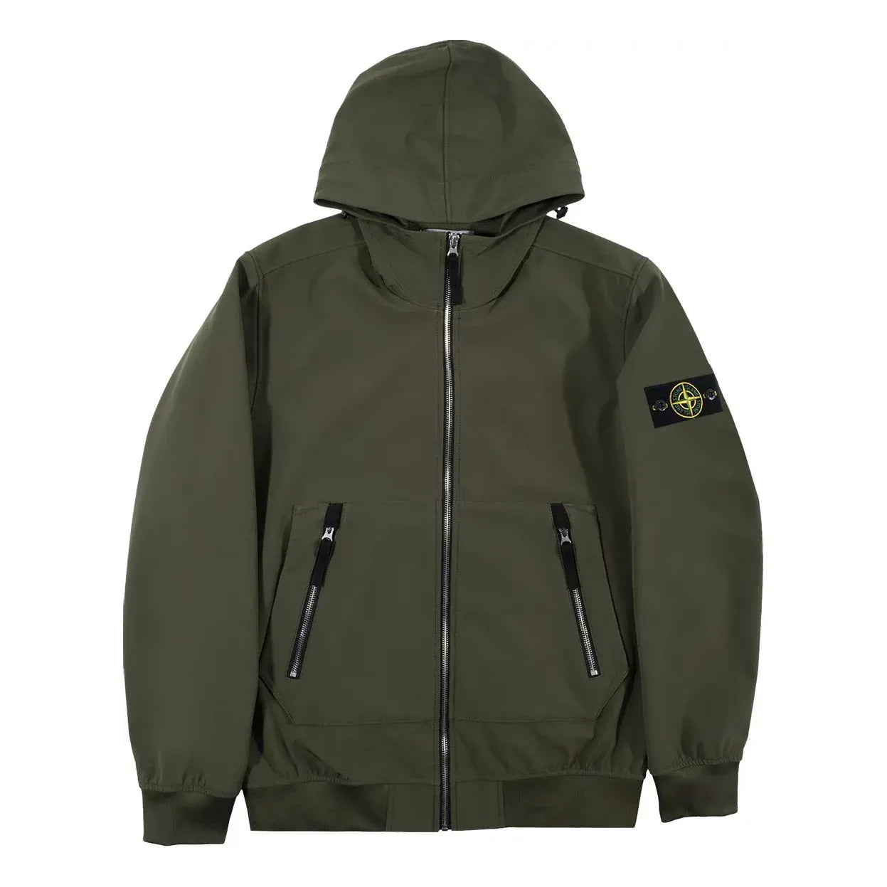 Vindjakke Stone Island Hooded Soft Shell Jacket Grøn | 741540727-V0058, 0