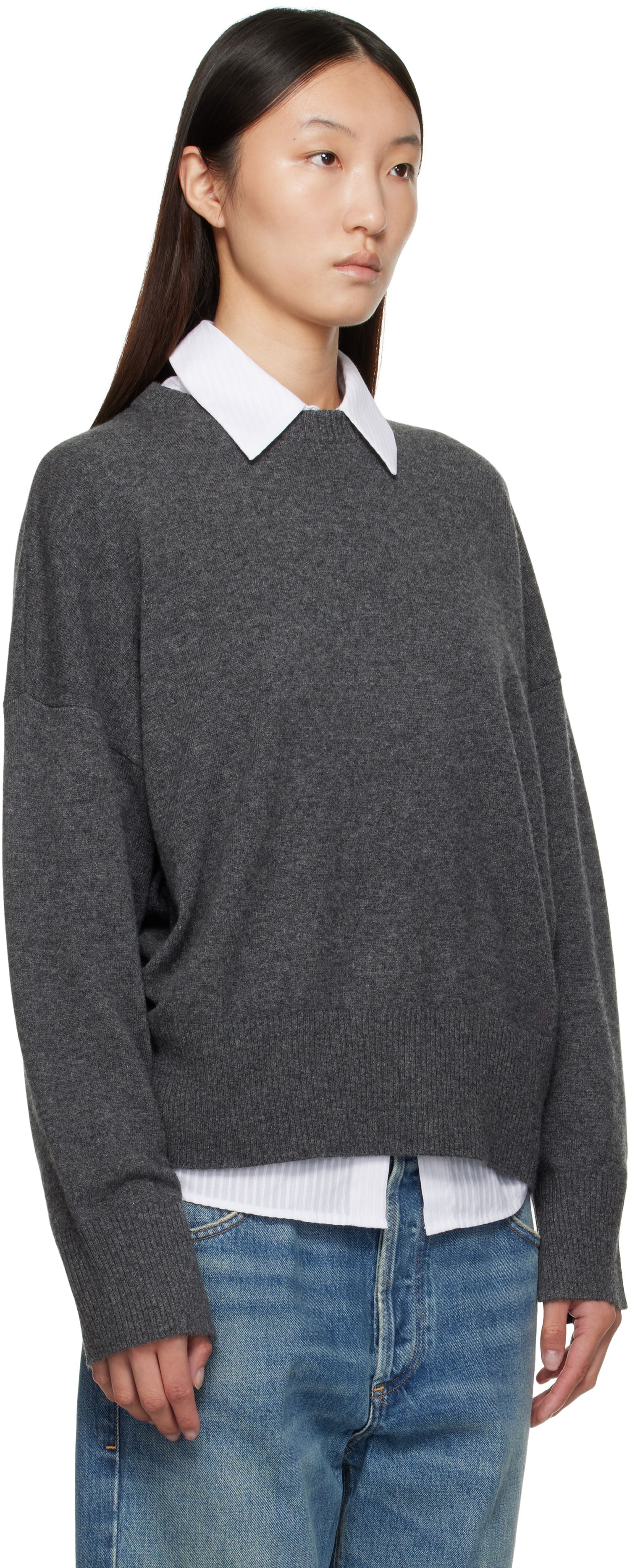 Sweater Loulou de Saison Loulou de Saison Anaa Knit Sweater Grå | ANAA LDS, 1