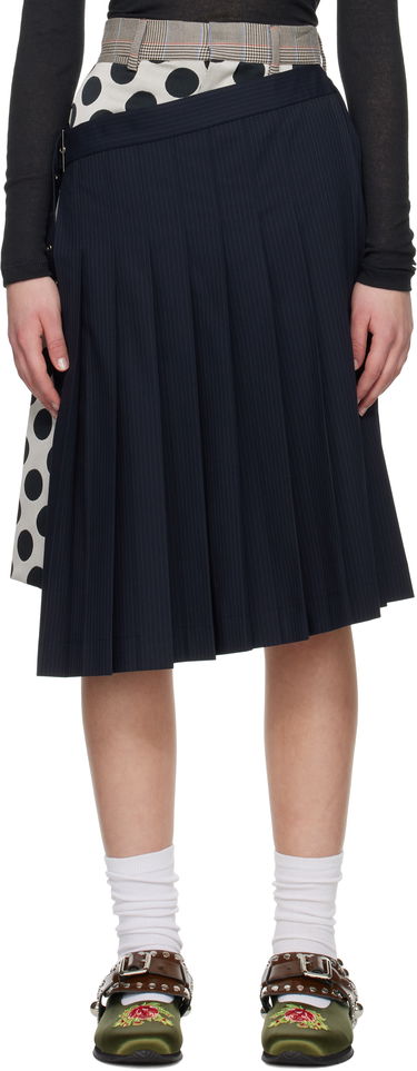 Nederdel Charles Jeffrey Loverboy Charles Jeffrey LOVERBOY Waisted Pleated Asymmetrical Skort Mørkeblå | 54040402, 0