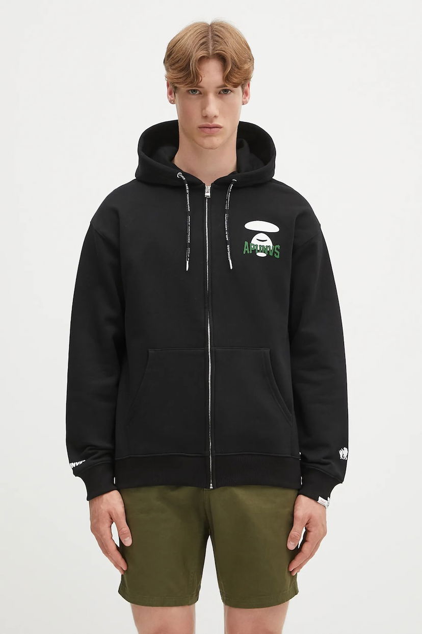 Sweatshirt AAPE by A Bathing Ape AAPE By A Bathing Ape Basic Zip Up Hoodie Sort | AAPSWMB343XXN