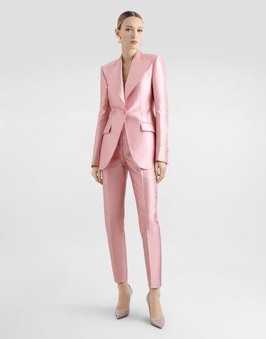 Jakke Dolce & Gabbana Dolce & Gabbana Women's Single-Breasted Silk Shantung Jacket Lyserød | F29QGTFU1JKF1452, 3