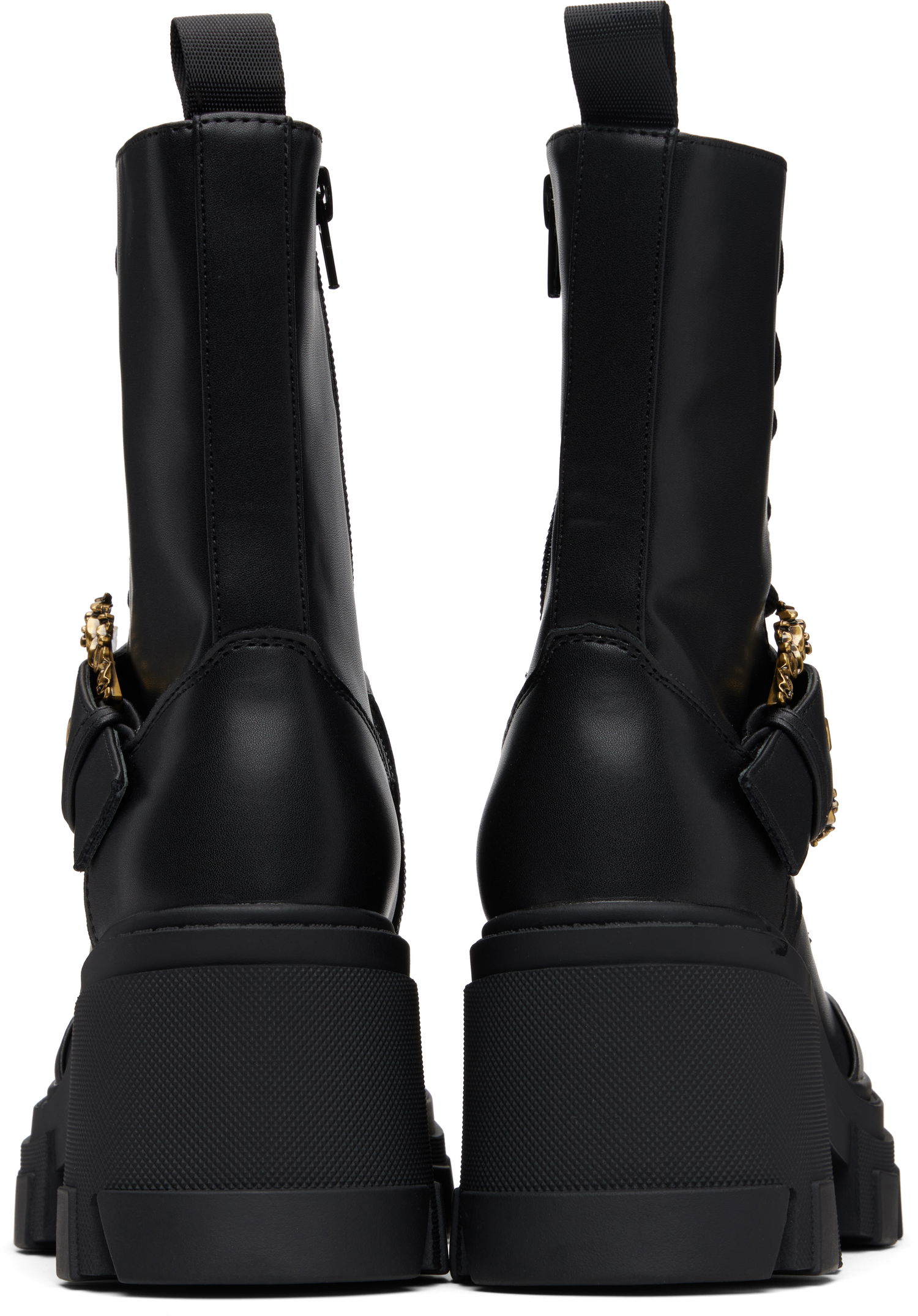 Sneakers og sko Versace Versace Jeans Couture Baroque Buckle Drew Boots Sort | E79VA3S86_E71570, 1