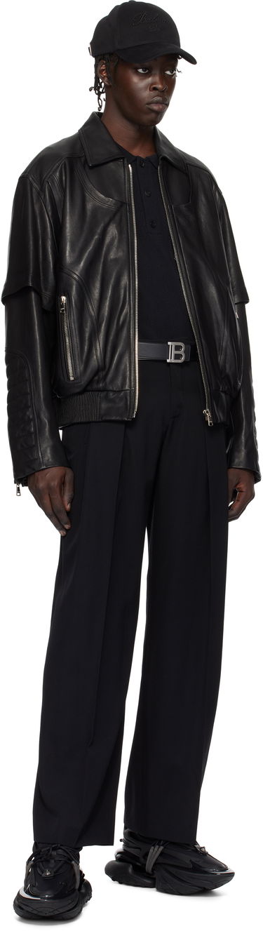 Bælter Balmain Balmain Smooth Leather B Belt Sort | EM1WJ000LVTL, 2