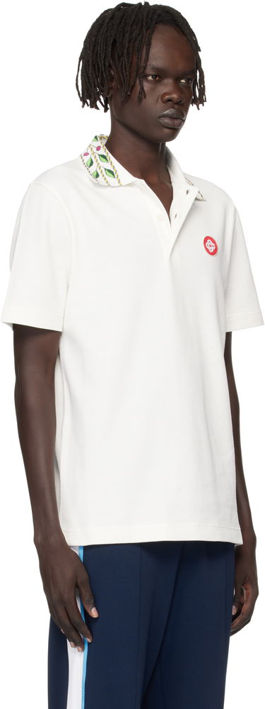Polo skjorte Casablanca Casablanca Classic Laurel Pique Polo Hvid | MPF25-JTP-243-01, 1