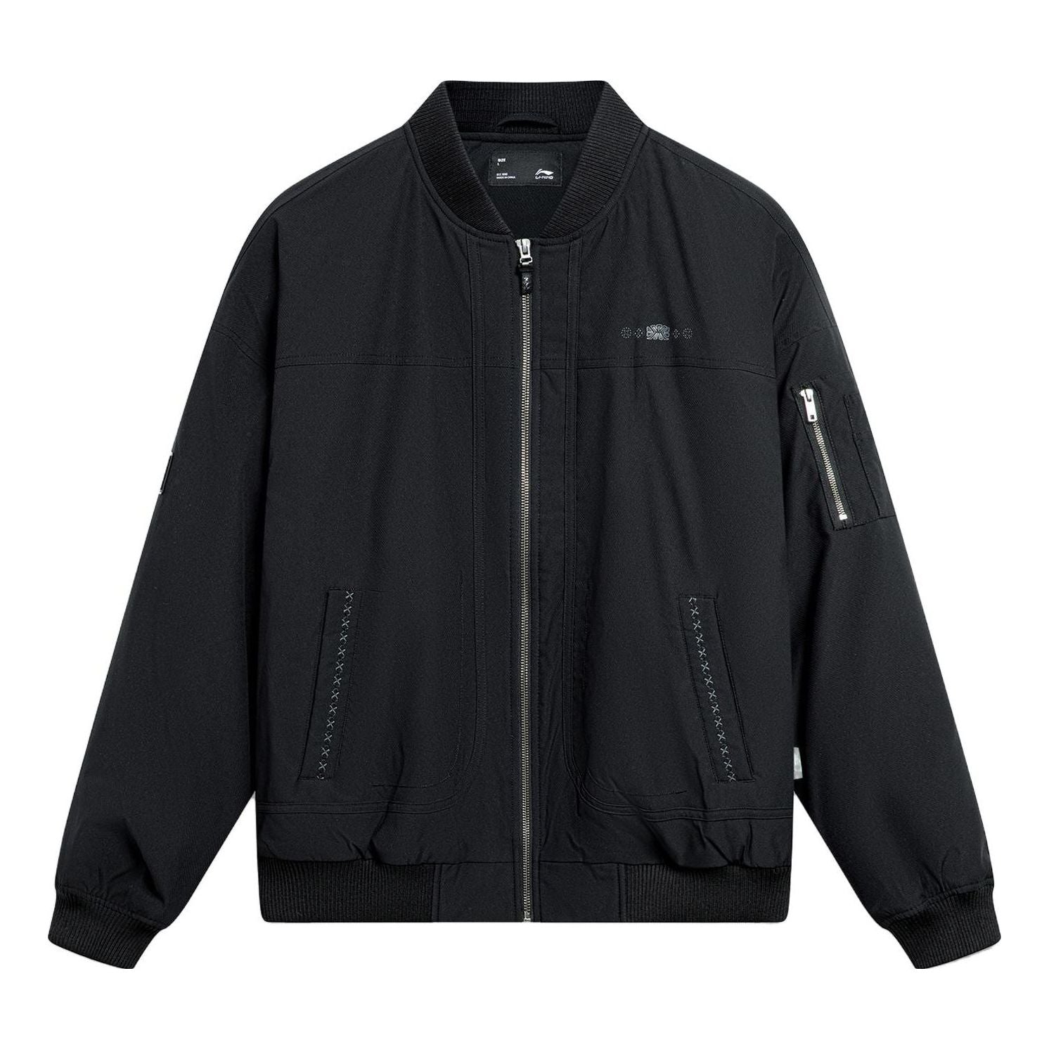 Bomberjakke Li-Ning Culture Logo Bomber Jacket Sort | AJMT095-2, 0