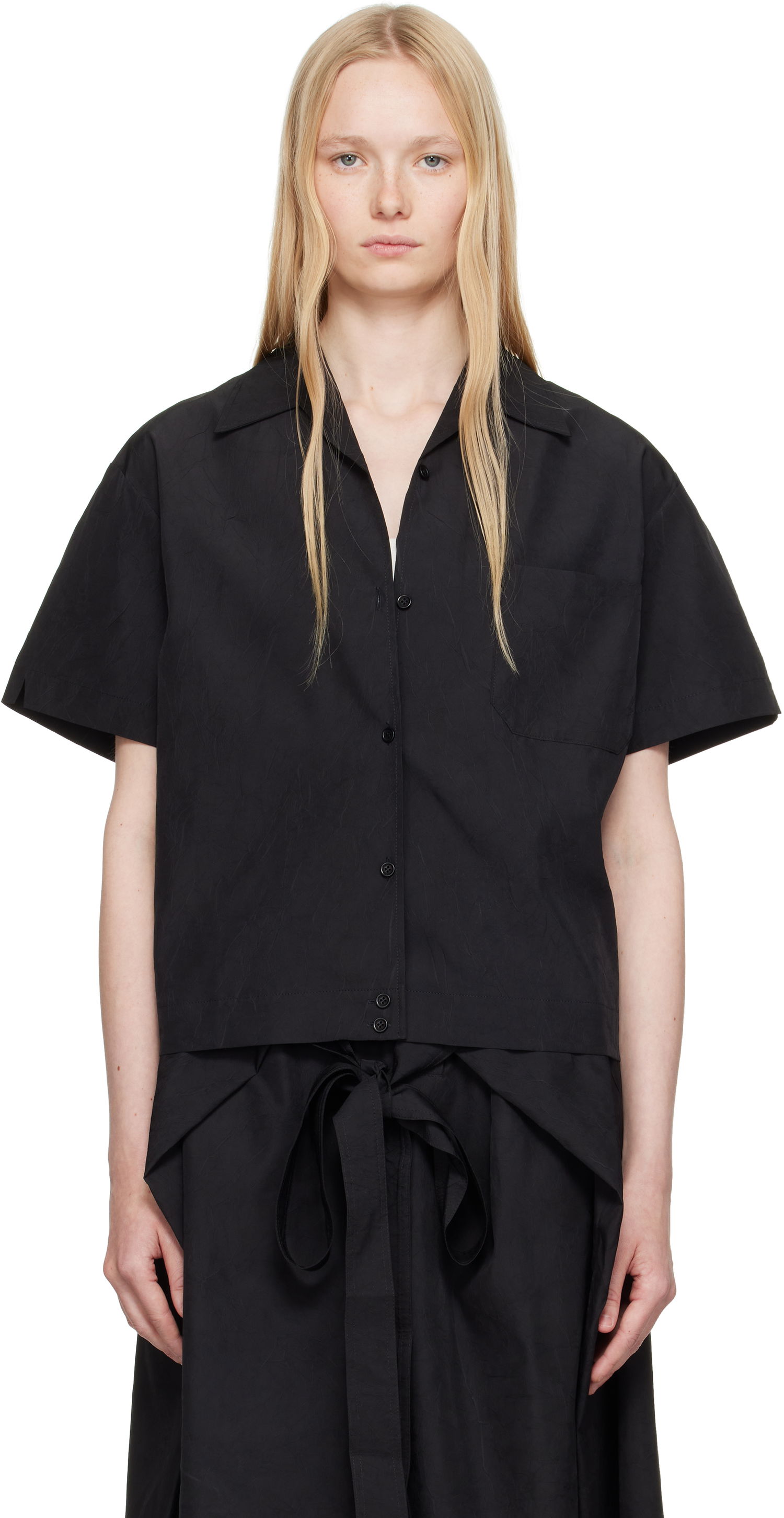 Skjorte YMC YMC Wanda Short Sleeve Shirt Sort | Q2YAA, 0
