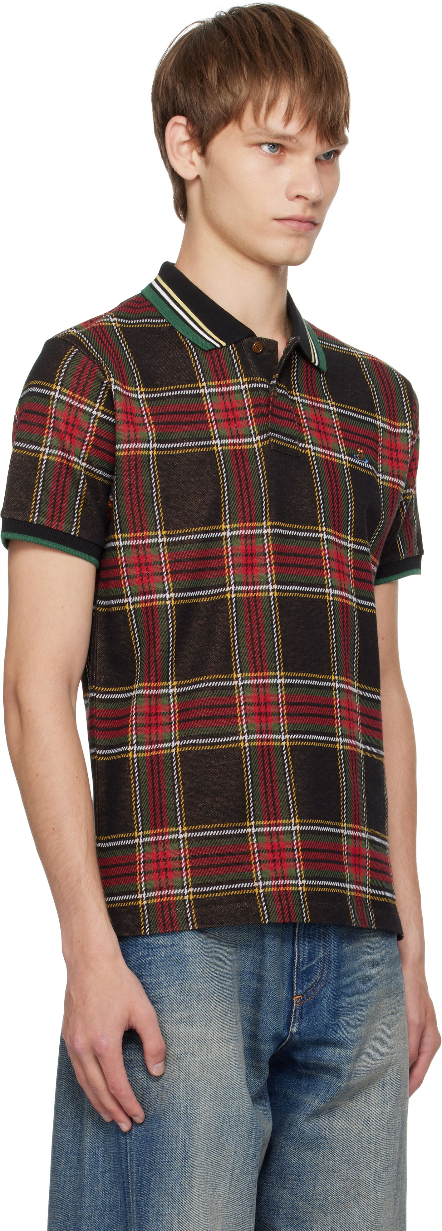 Polo skjorte Vivienne Westwood Vivienne Westwood Classic Plaid Polo Flerfarvet | 2H01000P-J009T-, 1