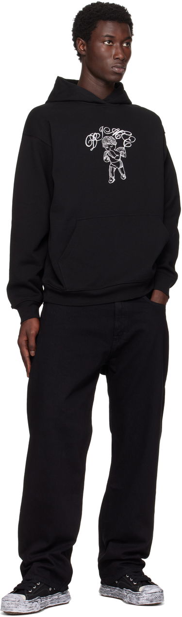 Sweatshirt Dime Embroidered Fighter Hoodie Sort | DIMESU2544BLK, 3