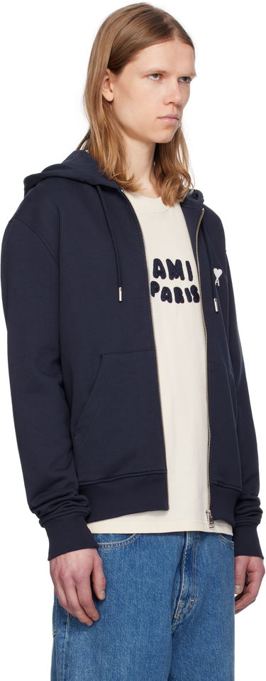 Sweatshirt AMI AMI Paris Ami de Coeur Zip-Up Hoodie Grøn | HSW460.730, 4