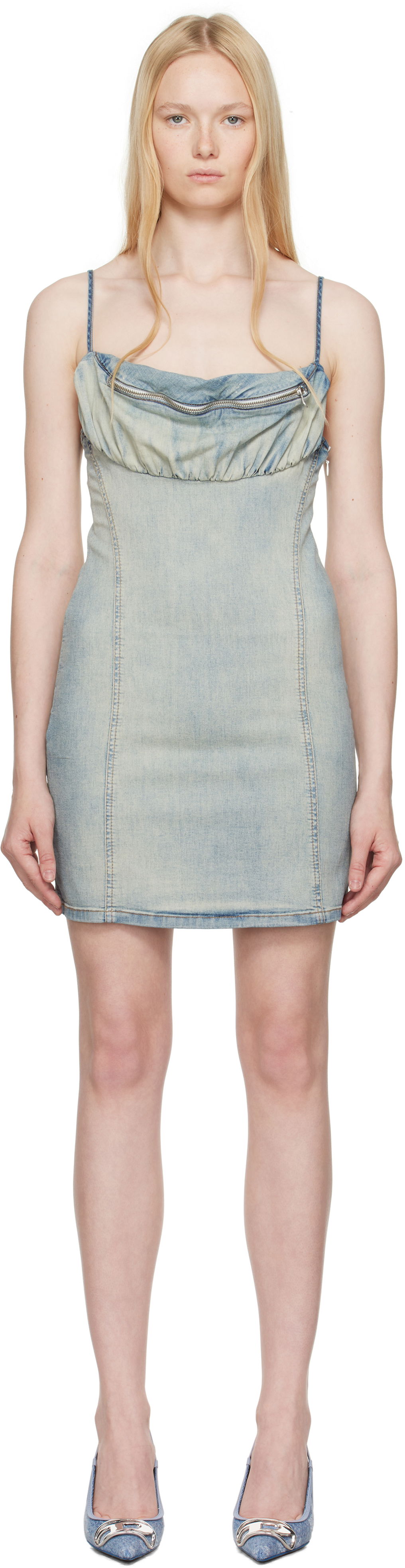Kjole Diesel Diesel De-Ellit-S Denim Minidress Blå | A16309 0ABDD, 0
