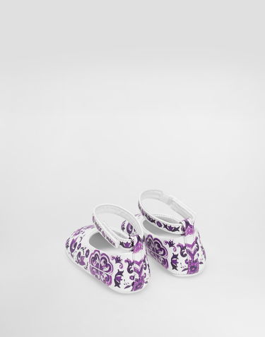 Sneakers og sko Dolce & Gabbana Dolce & Gabbana Majolica-print Nappa Leather Ballet Flats Hvid | DK0065AC513I03TN, 2