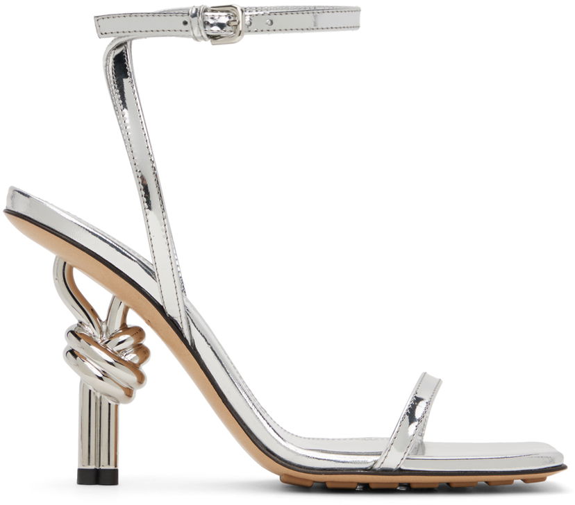 Tilbehør Bottega Veneta Bottega Veneta Knot Heel Sandals Grå | 775470 V3VO0