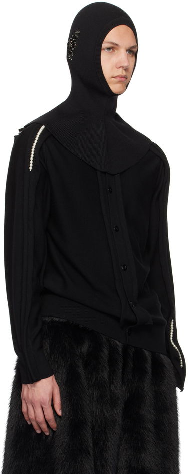 Beanie Simone Rocha Simone Rocha Merino Silk Knit Balaclava with Crystal Embellishments Sort | KMK5MB 0647, 3