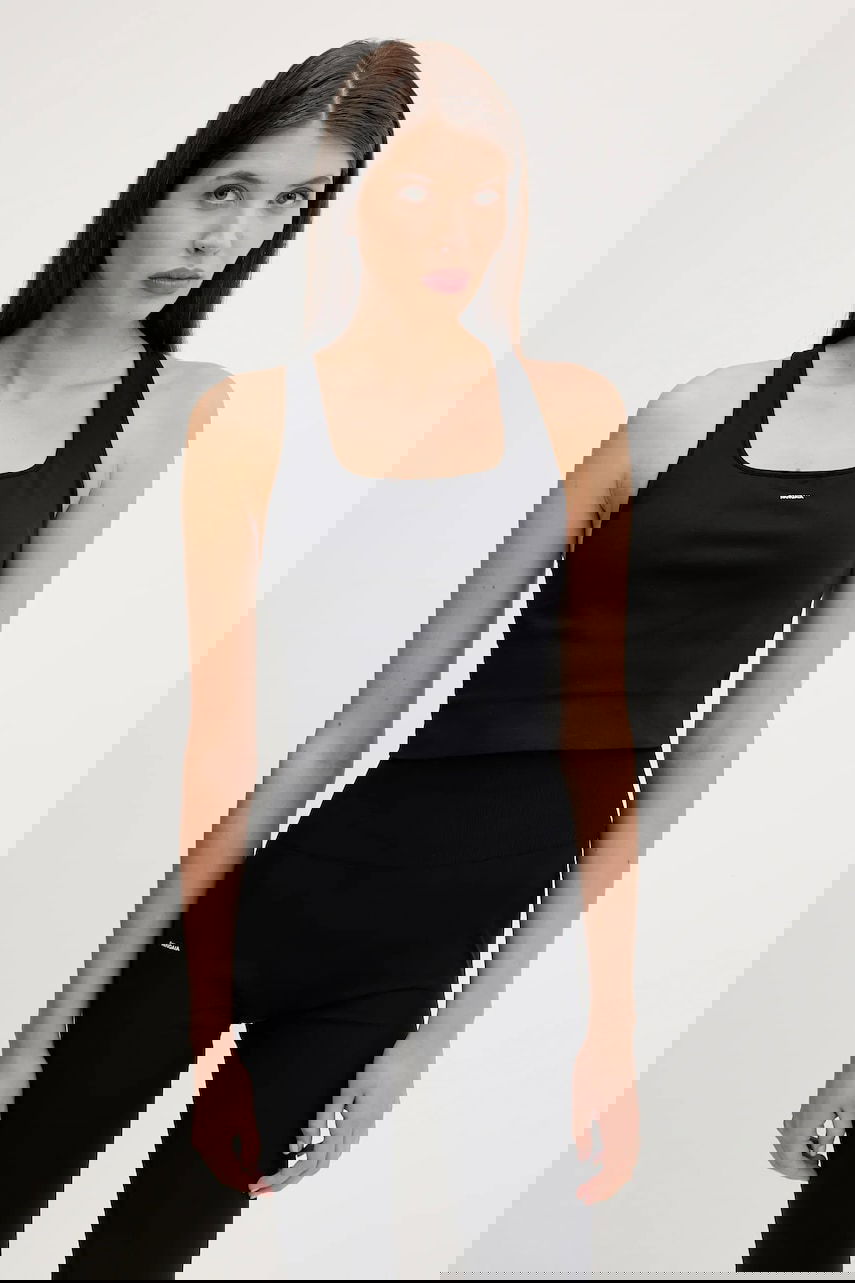 Tanktop PANGAIA Pangaia Plant-Stretch Ribbed Tank Top Sort | 10002425, 0