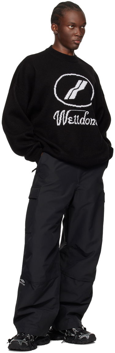 Sweater We11done Designer Logo Jacquard Sweater Sort | WD-KO8-20-507-U-BK, 3