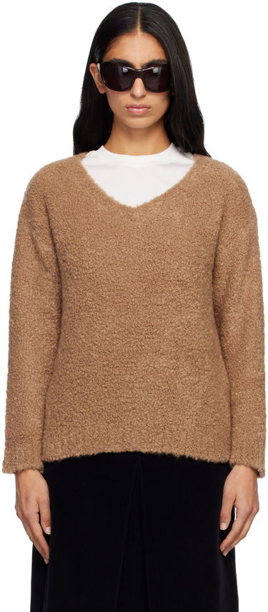 Sweater Max Mara Pantera Bouclé V-neck Sweater Brun | 2521366092600, 0