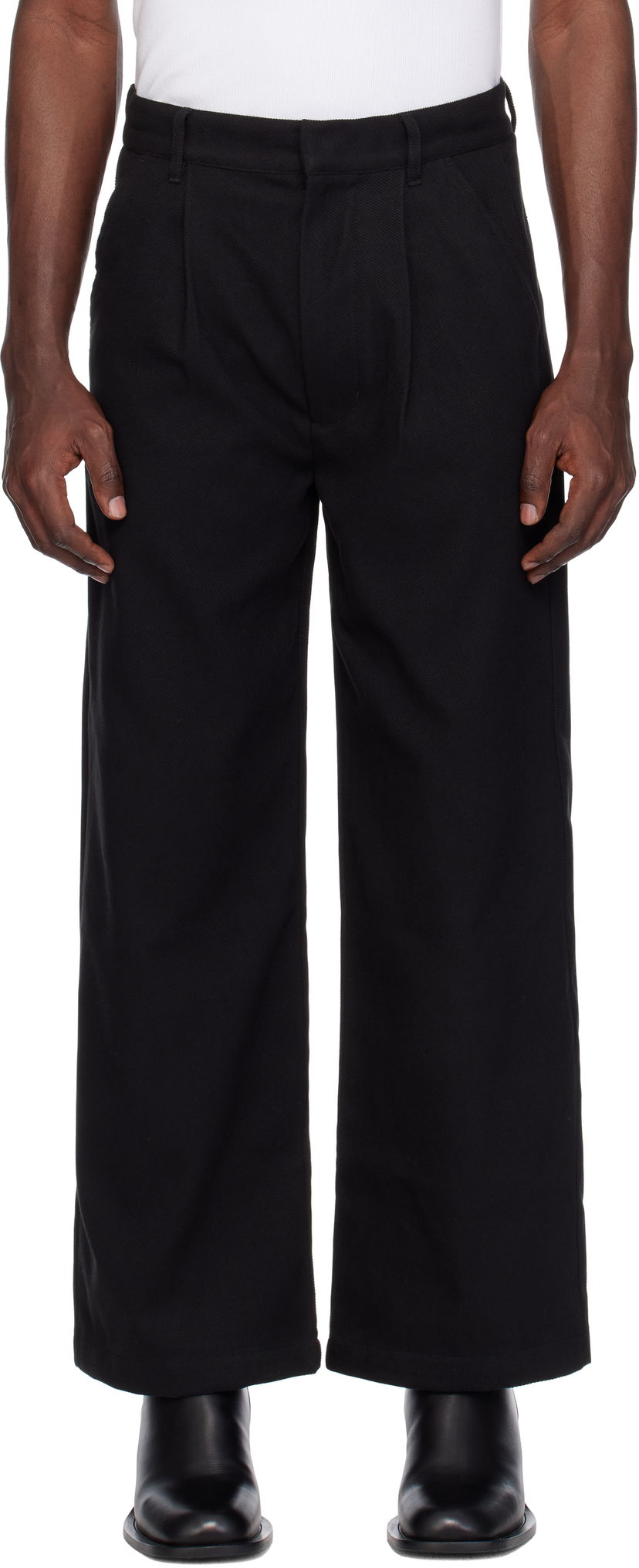 Bukser izzue Relaxed Fit Twill Pants Sort | IZXPTL6137W4NBKX