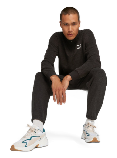 Sweatshirt Puma CLASSICS Fleece Quarter-Zip Herren Sort | 621331_01