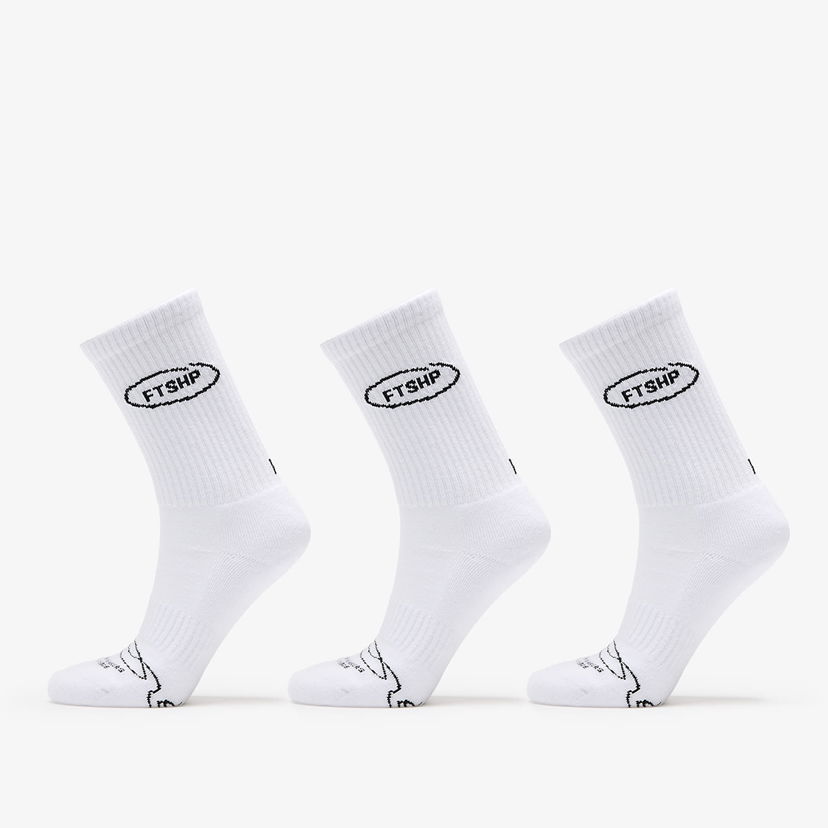 Sokker Footshop Basic Crew Socks 3-Pack White Hvid | FTSHP_356