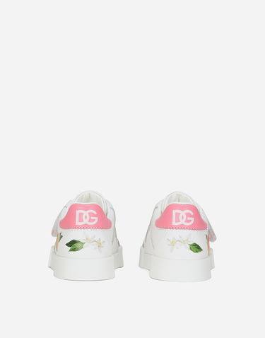 Sneakers og sko Dolce & Gabbana Portofino Printed Calfskin First Steps Hvid | DN0143AC374HV5AN, 2