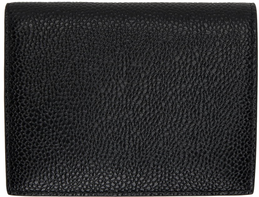 Tegnebog Thom Browne Pebbled Leather Billfold Wallet Sort | MAW062A-00198