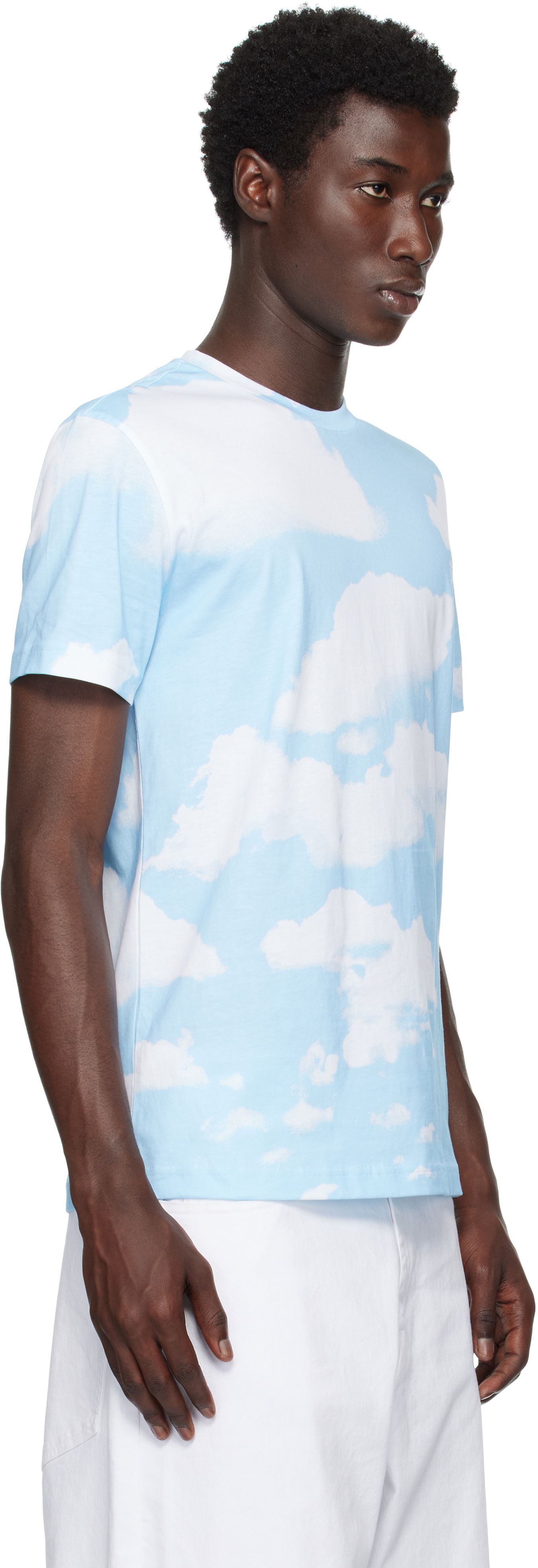 T-shirt Moschino Moschino Archive Clouds T-Shirt Blå | 252ZZ071552411888, 1