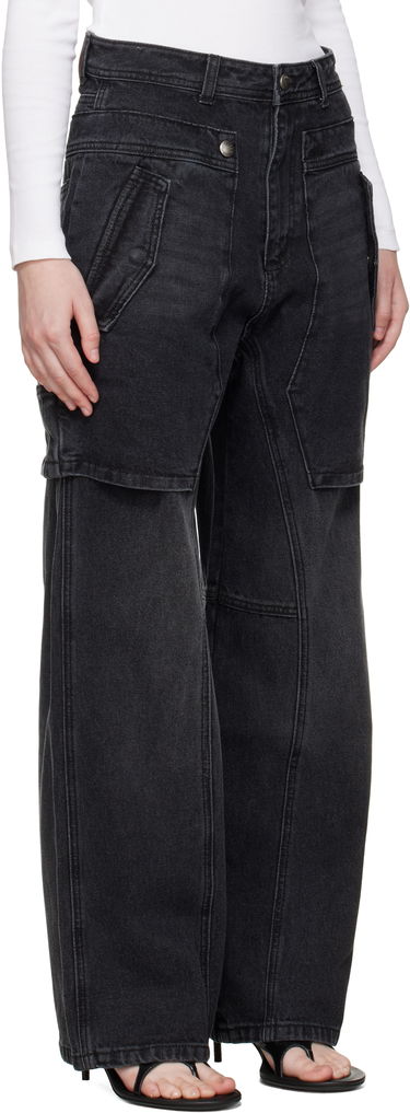 Jeans Andersson Bell Raptor Layered Wide-Leg Jeans Sort | apa838u, 4