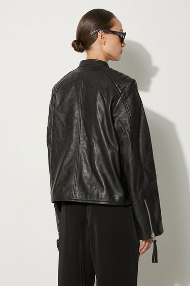 Jakke Samsoe Samsoe Samsoe Samsoe Leather Jacket Sort | F23300187, 2