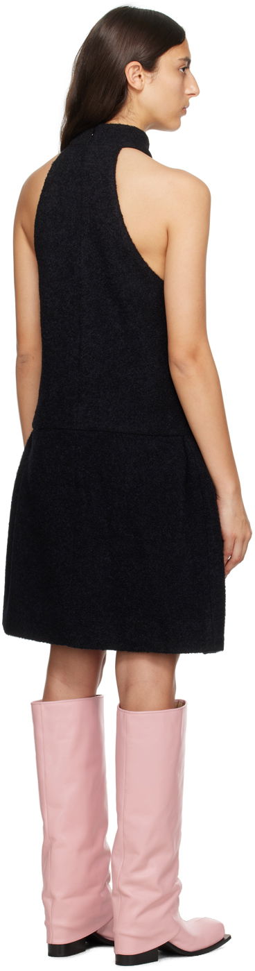 Kjole We11done We11done Pleated Halter Neck Minidress Sort | WD-OP3-23-106-W-BK, 2