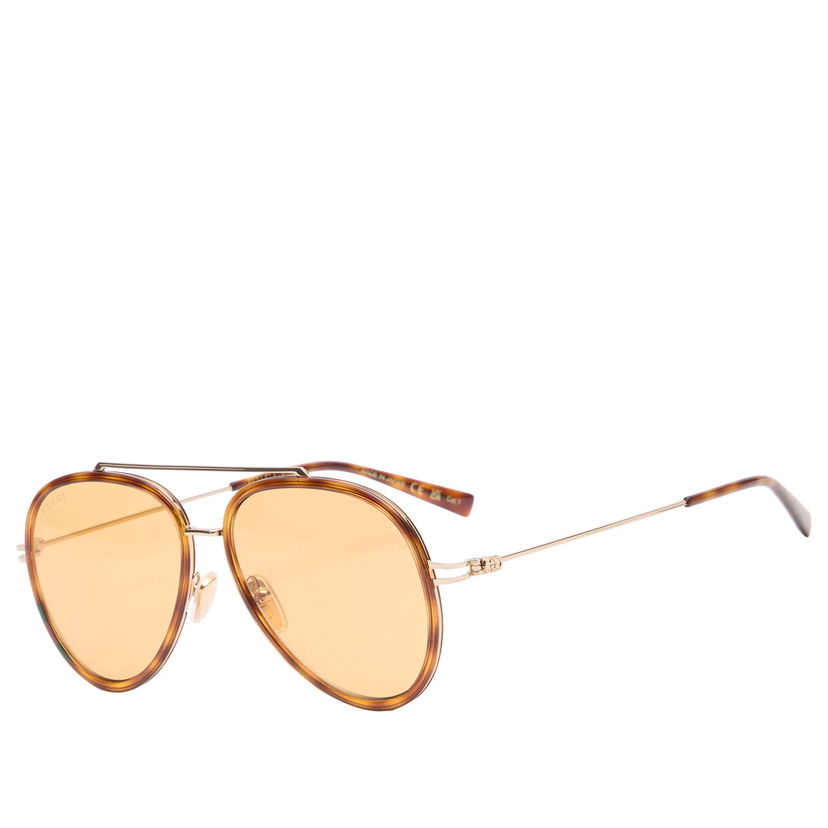 Solbriller Gucci Aviator Double Bridge Sunglasses Brun | GG1981S-002