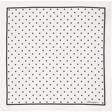 Tørklæde Dolce & Gabbana Dolce&Gabbana Silk Polka-Dot Scarf Hvid | FN093RGDCLA, 0