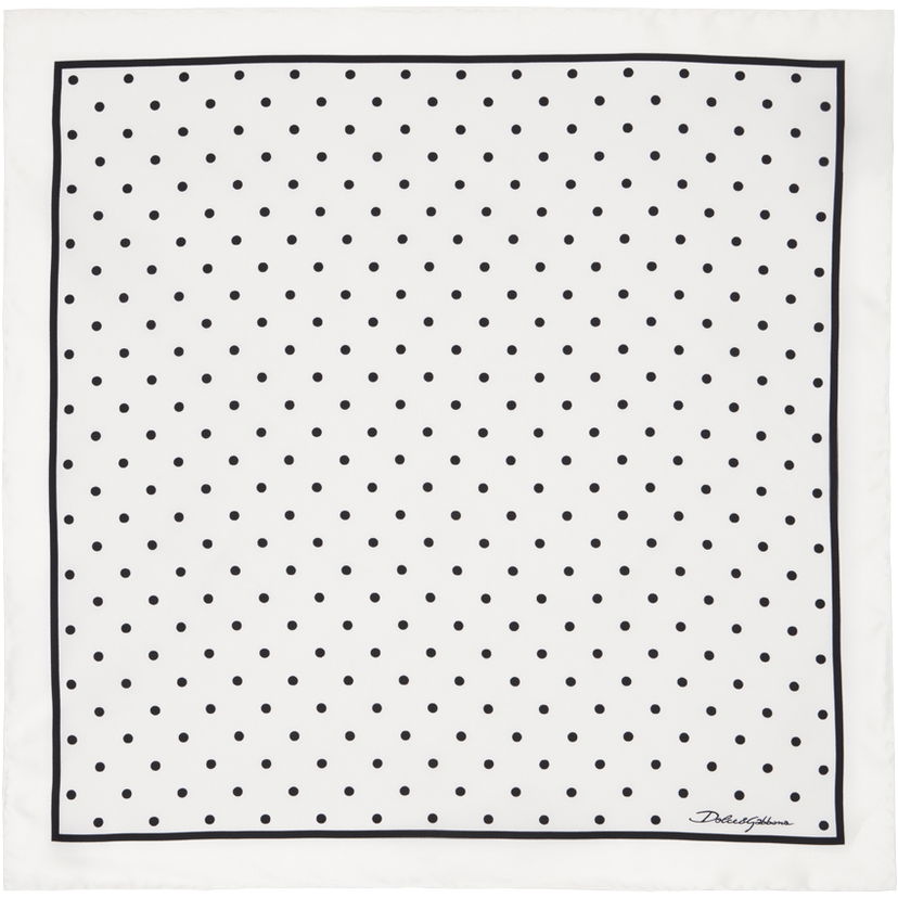 Tørklæde Dolce & Gabbana Dolce&Gabbana Silk Polka-Dot Scarf Hvid | FN093RGDCLA