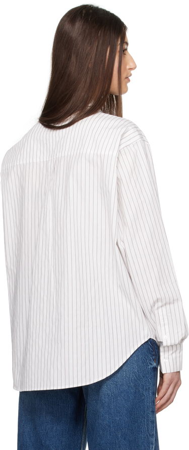 Skjorte Anine Bing ANINE BING Braxton Striped Button-Down Shirt Hvid | A-07-10842-MTL41, 2