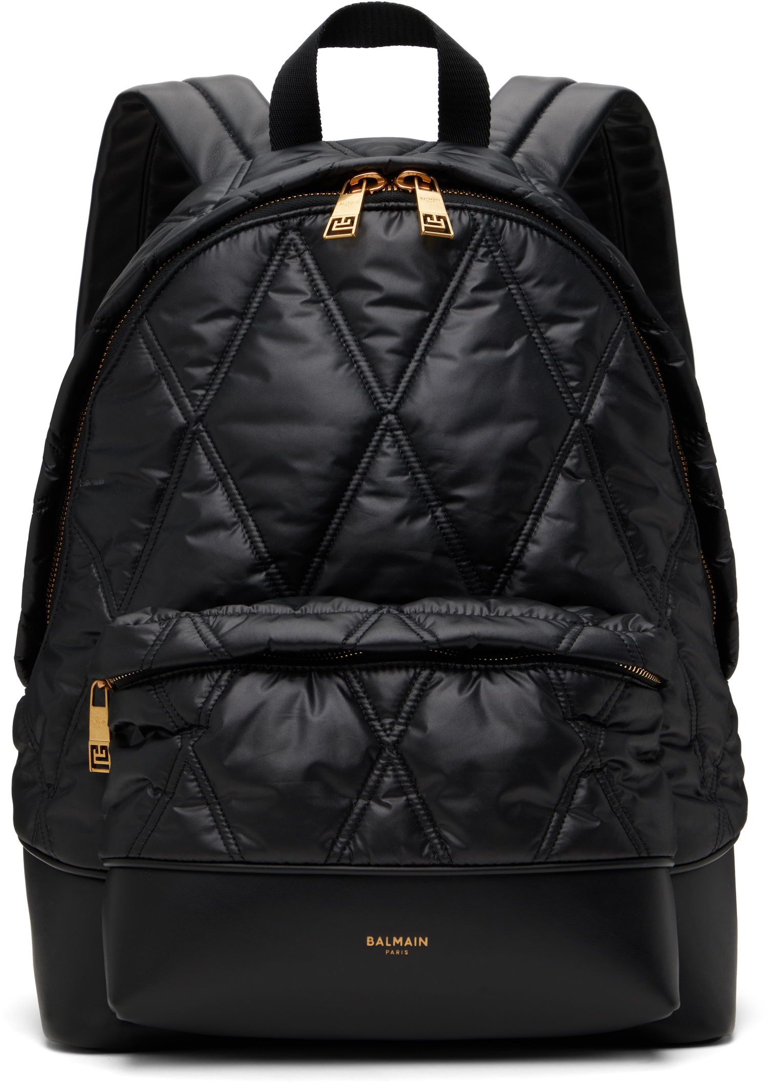 Rygsæk Balmain Balmain Quilted Diamond Backpack Sort | EM1GE150TTNY, 0