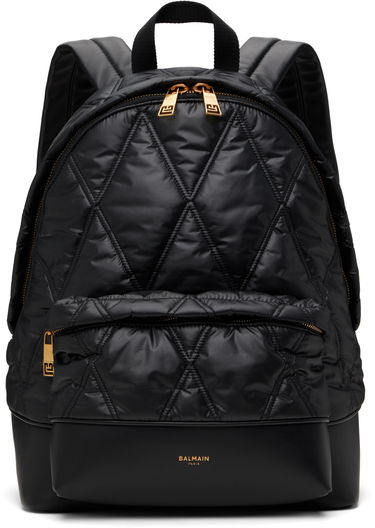 Rygsæk Balmain Balmain Quilted Diamond Backpack Sort | EM1GE150TTNY, 0