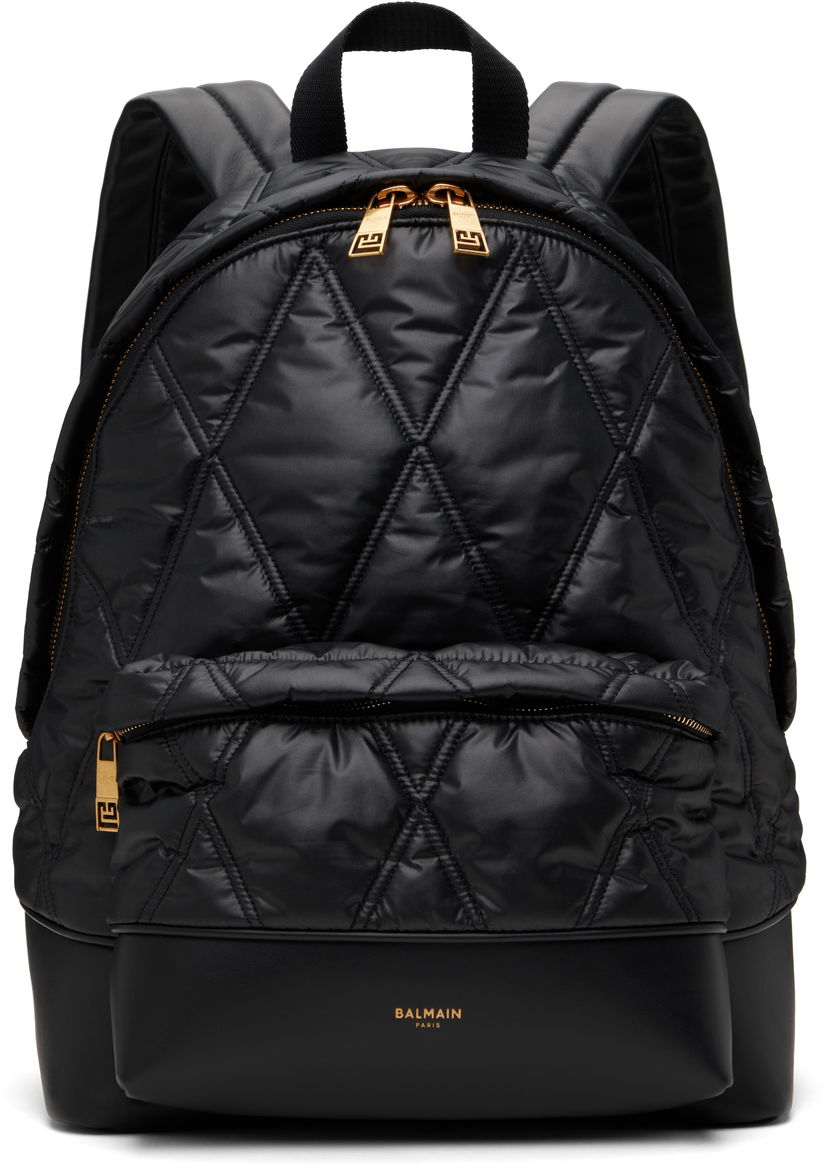 Rygsæk Balmain Balmain Quilted Diamond Backpack Sort | EM1GE150TTNY