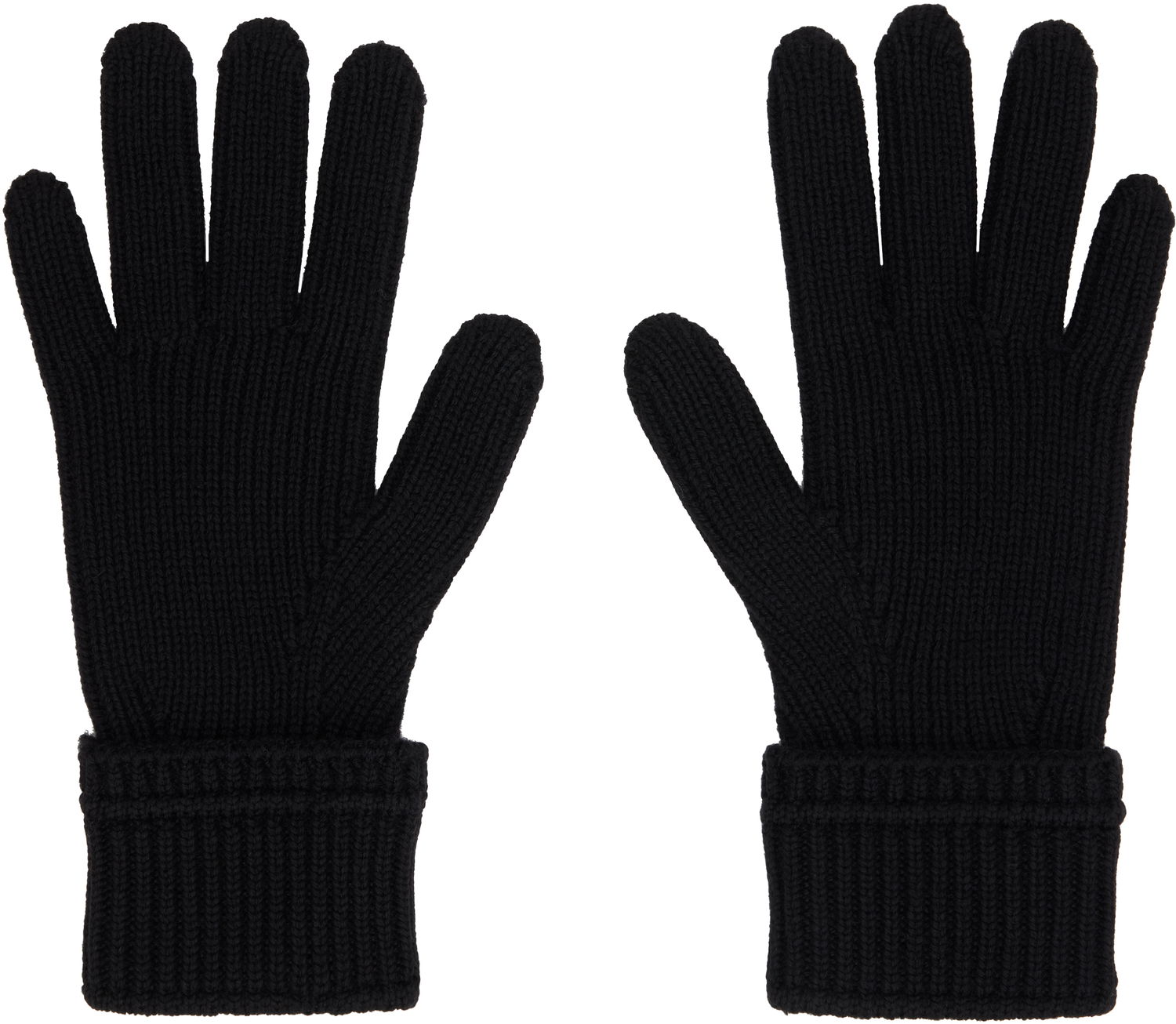 Handsker Burberry Burberry Wool Gloves with Logo Patch Sort | 8114593, 1