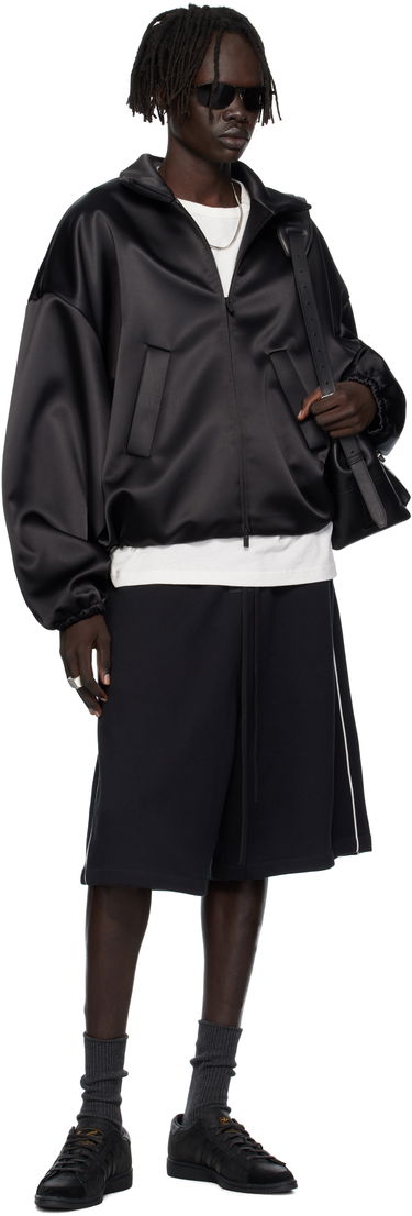 Bomberjakke Fear of God ESSENTIALS Bonded Satin Zip-Up Bomber Jacket Sort | 202SP258070F, 3