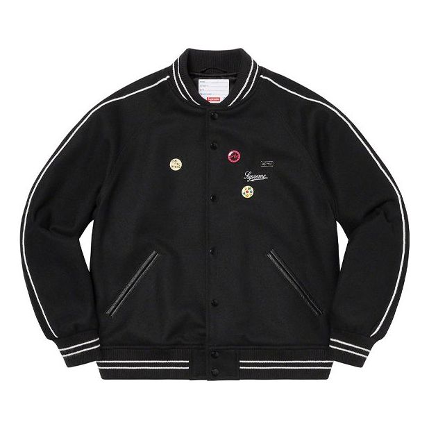 Bomberjakke Supreme Jamie Reid Varsity Jacket Sort | SUP-SS21-686