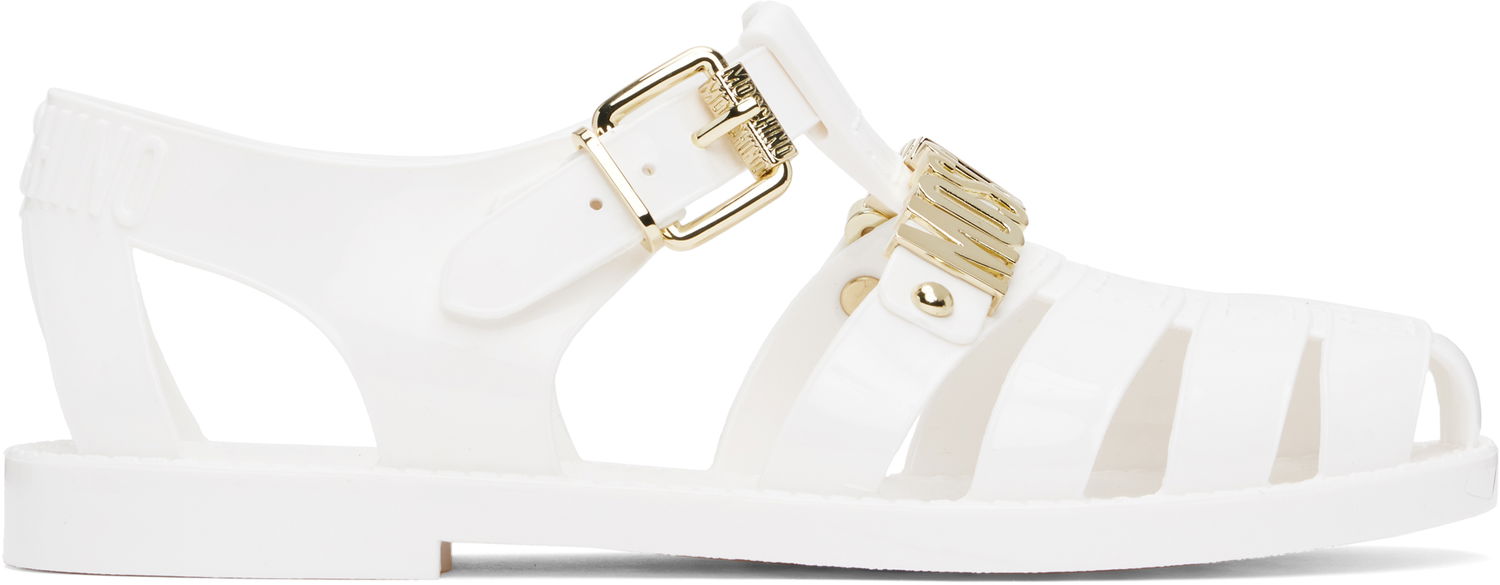 Badetøj Moschino Moschino Jelly Logo Sandals Hvid | MA16501G1M M20 100, 0