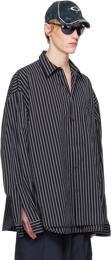 Skjorte Balenciaga Balenciaga Striped Flatground Shirt Sort | 814598TRM23, 1