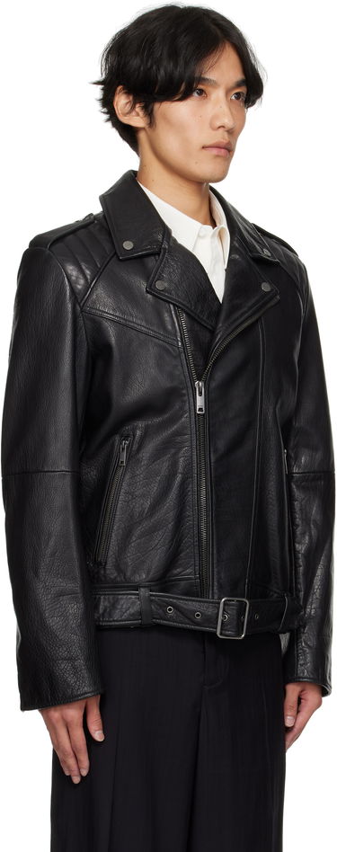 Jakke BOSS Regular-fit biker jacket in buffalo leather Sort | 50542108, 2