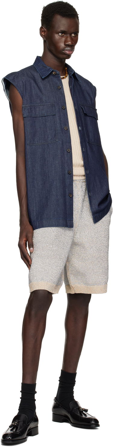Skjorte Dries Van Noten Dries Van Noten Sleeveless Denim Shirt Blå | 251-020728-1553, 3