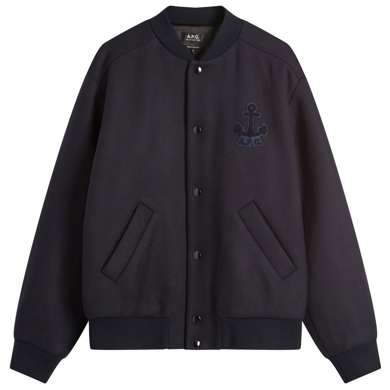 Bomberjakke A.P.C. A.P.C. Micka Varsity Jacket, Size Small Mørkeblå | WVBDE-M32010-IAK, 1