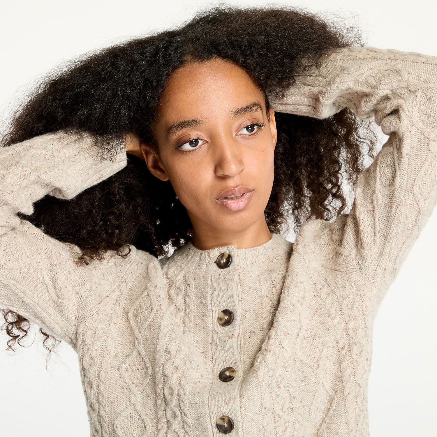 Sweater Levi's Primrose Cable Cardigan Beige Beige | A8920-0004, 1