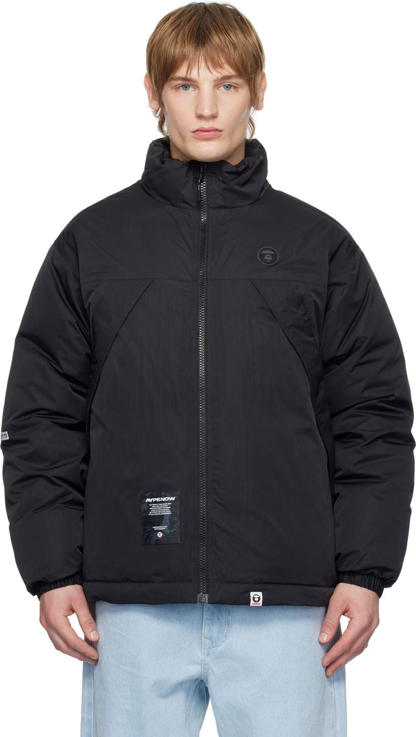 Puffer jakke AAPE by A Bathing Ape AAPE by A Bathing Ape 'AAPE NOW' Down Jacket Sort | AAPDNM7655XXNBKX