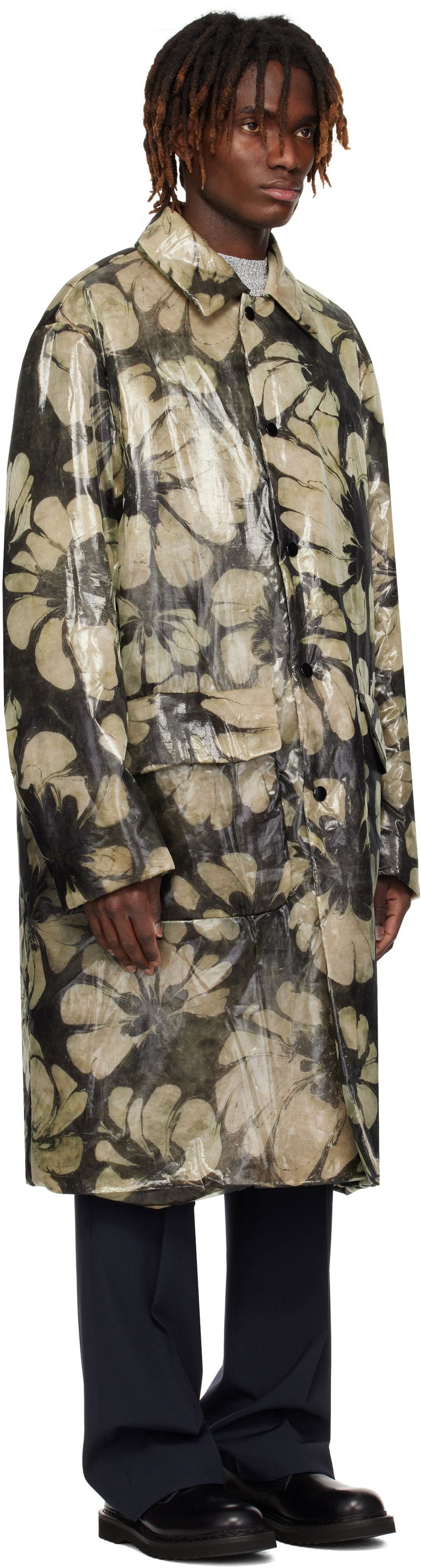 Regnfrakke Dries Van Noten Dries Van Noten Loose Fit Mac Coat Flerfarvet | 251-020222-1102, 1