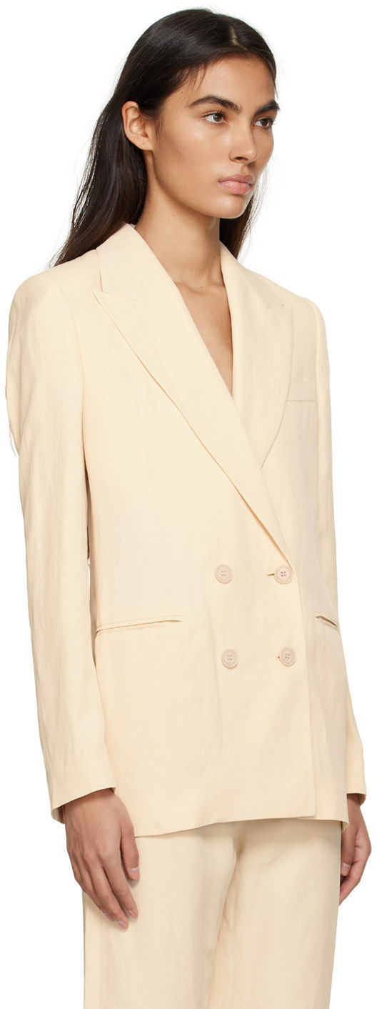 Jakke Stella McCartney Stella McCartney Double-Breasted Blazer Beige | 6500313STA49, 1