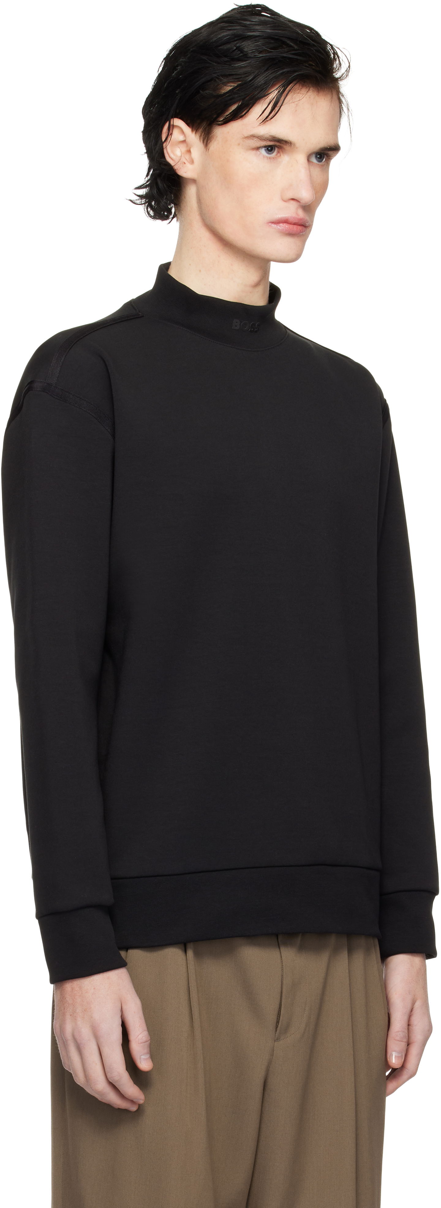 Sweatshirt BOSS Mock Neck Sweatshirt Sort | 50534121, 1